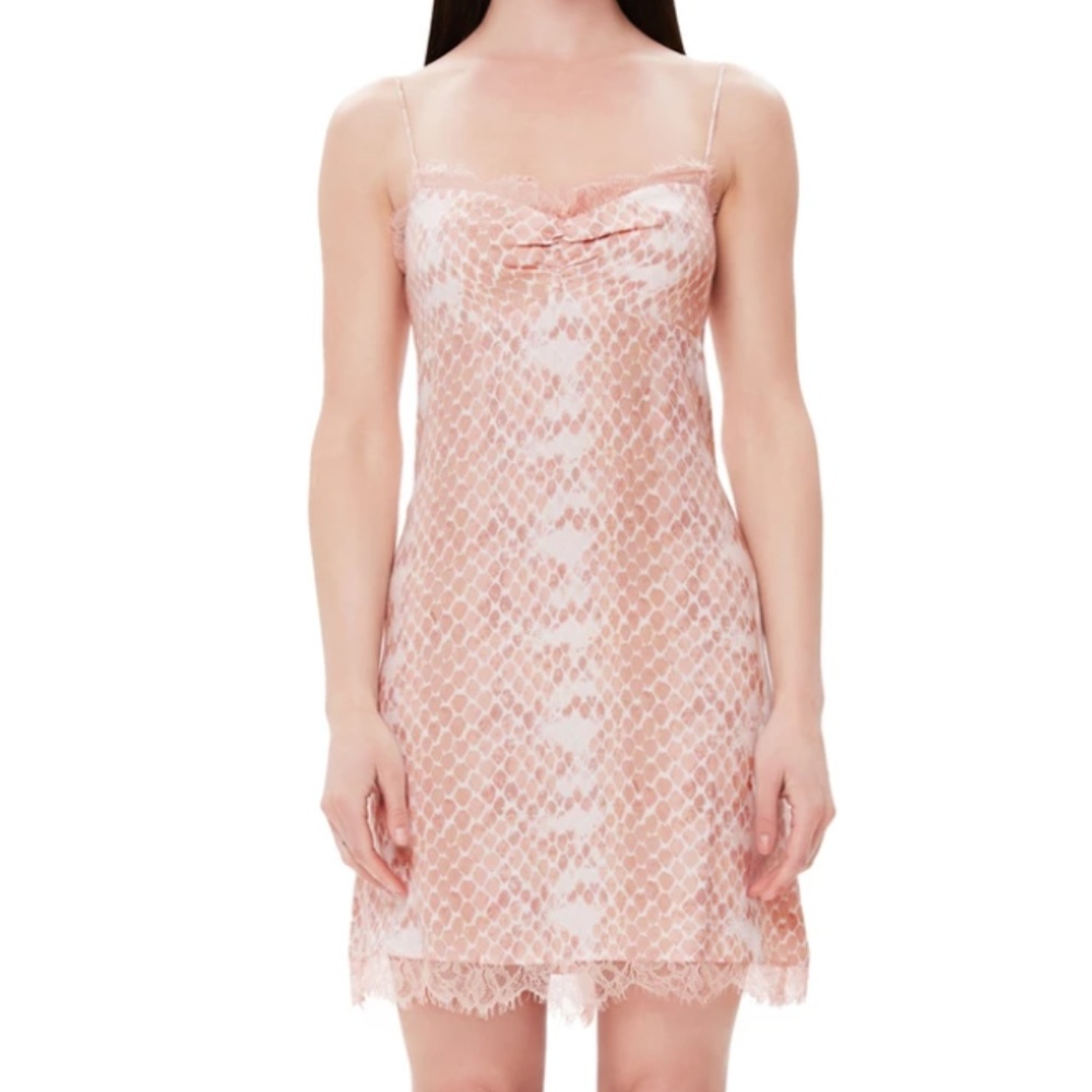 NWT AFRM Kidd Mini Slip Dress Pastel Snakeprint M